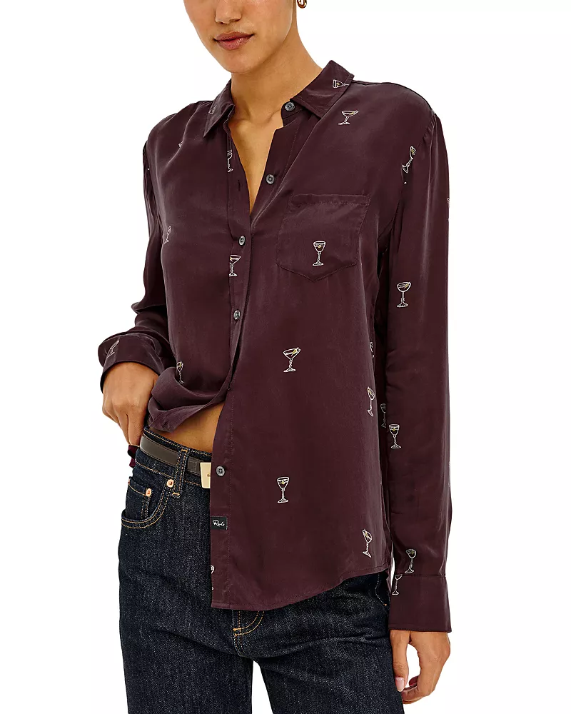 Rails Alyssa Long Sleeve Printed Woven Top