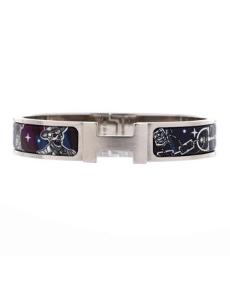 Narrow Clic HH Bracelet Printed Enamel with Brushed Hardware