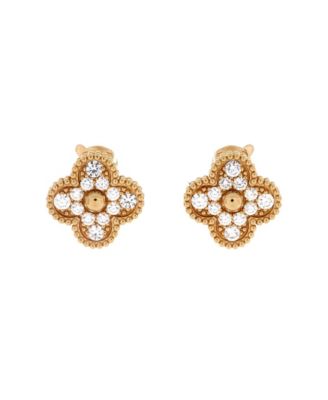 Pre-owned Pre-owned Van Cleef & Arpels  Van Cleef & Arpels Vintage Alhambra Earrings 18k Gold With Diamonds