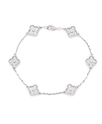  Sweet Alhambra 6 Motifs Bracelet 18K White Gold and Diamonds