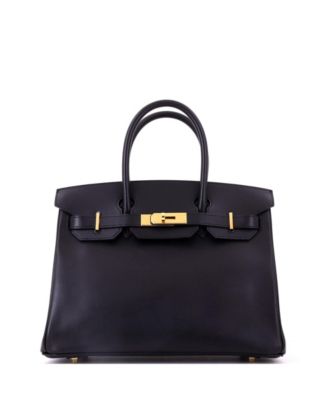 Birkin 30 Handbag Black Box Calf with Gold Hardware