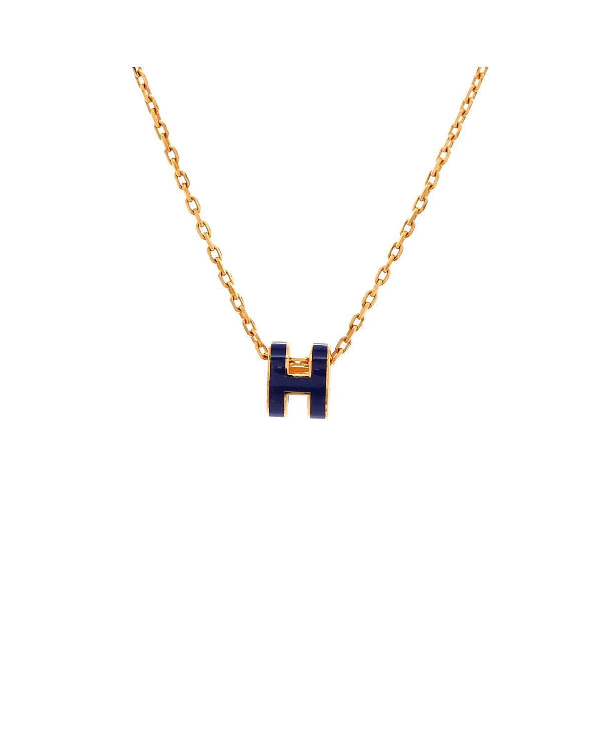 Pre-Owned HERMES Mini Pop H Pendant Chain Necklace Metal and