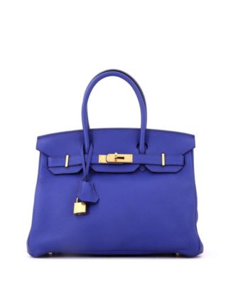 Birkin 30 Handbag Blue Togo with Gold Hardware