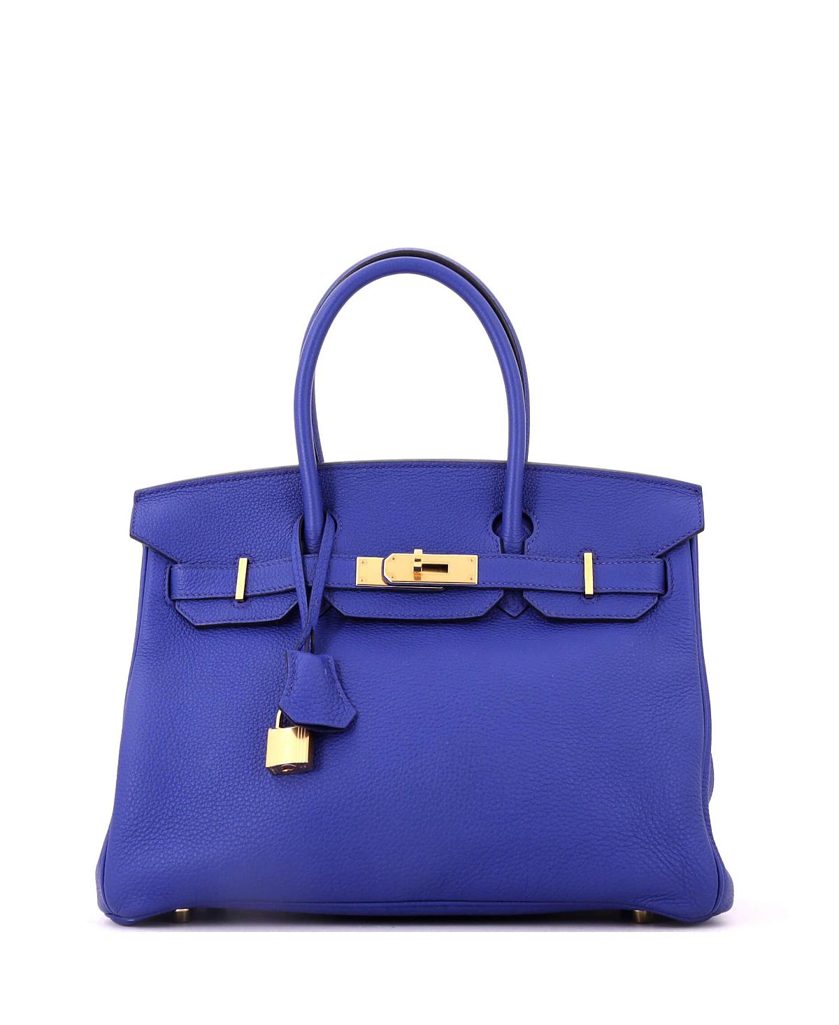 Pre-Owned HERMES Birkin 30 Handbag Blue Togo with Gold Hardware