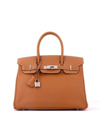 Birkin 30 Handbag Brown Epsom with Palladium Hardware