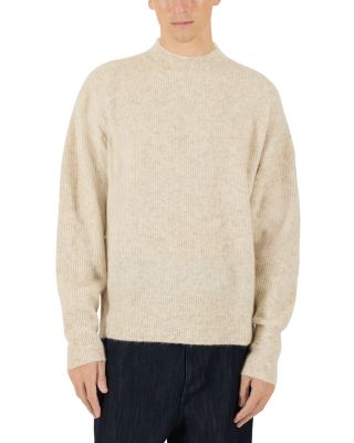 Mohair & Wool Blend Relaxed Mock Neck Sweater