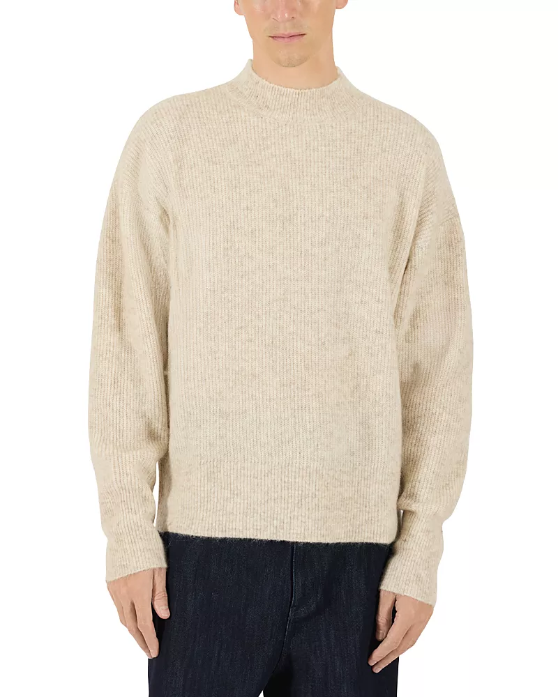 Krost Mohair & Wool Blend Relaxed Mock Neck Sweater