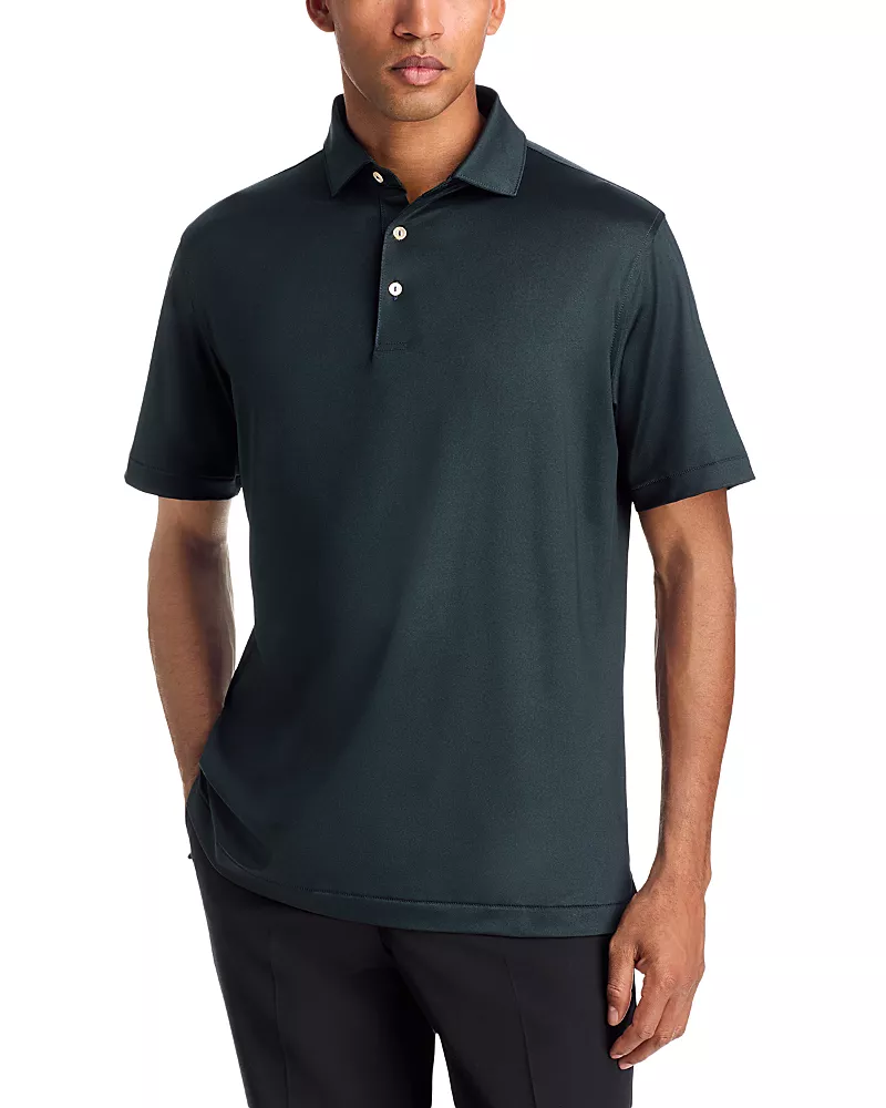 Peter Millar Herringbone Performance Jersey Relaxed Fit Polo