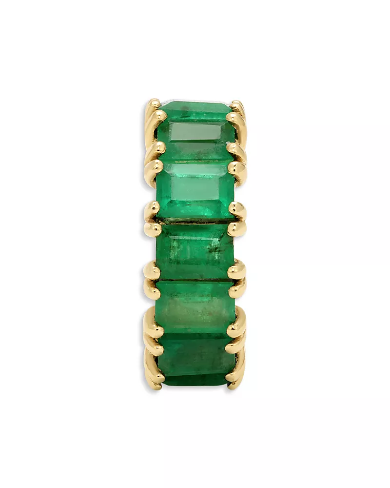 Adina Reyter 14K Yellow Gold Emerald Baguette Big Bead Pendant