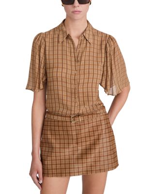 Frame The Flutter Plaid Silk Shirt