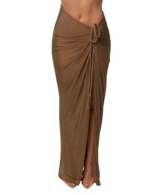  Noelia Metallic Slit Skirt