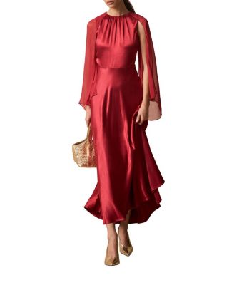  Women's Cape Detail Maxi Dress