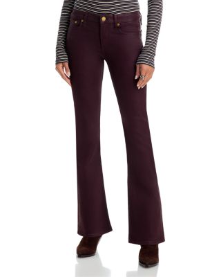 Flexi Kinsley High Rise Bootcut Jeans in Coated Burgundy