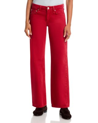 rag & bone Cam Low Rise Straight Leg Jeans in Red