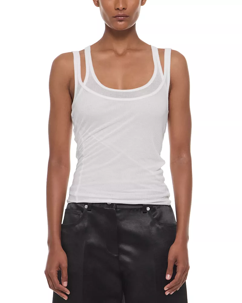 Helmut Lang Shifted Sheer Scoop Neck Tank