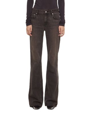 Helmut Lang Gallery High Rise Slim Bootcut Jeans in Tinted Vintage Brown