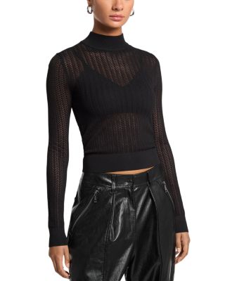 Chevron Stitch Mock Neck Sweater