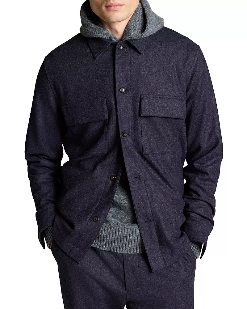 Vince Coastal Twill Tailored Pocket Shirt Jacket