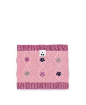  Girls' Floral Embroidered Fleece-Lined Knit Neckwarmer - Little Kid, Big Kid