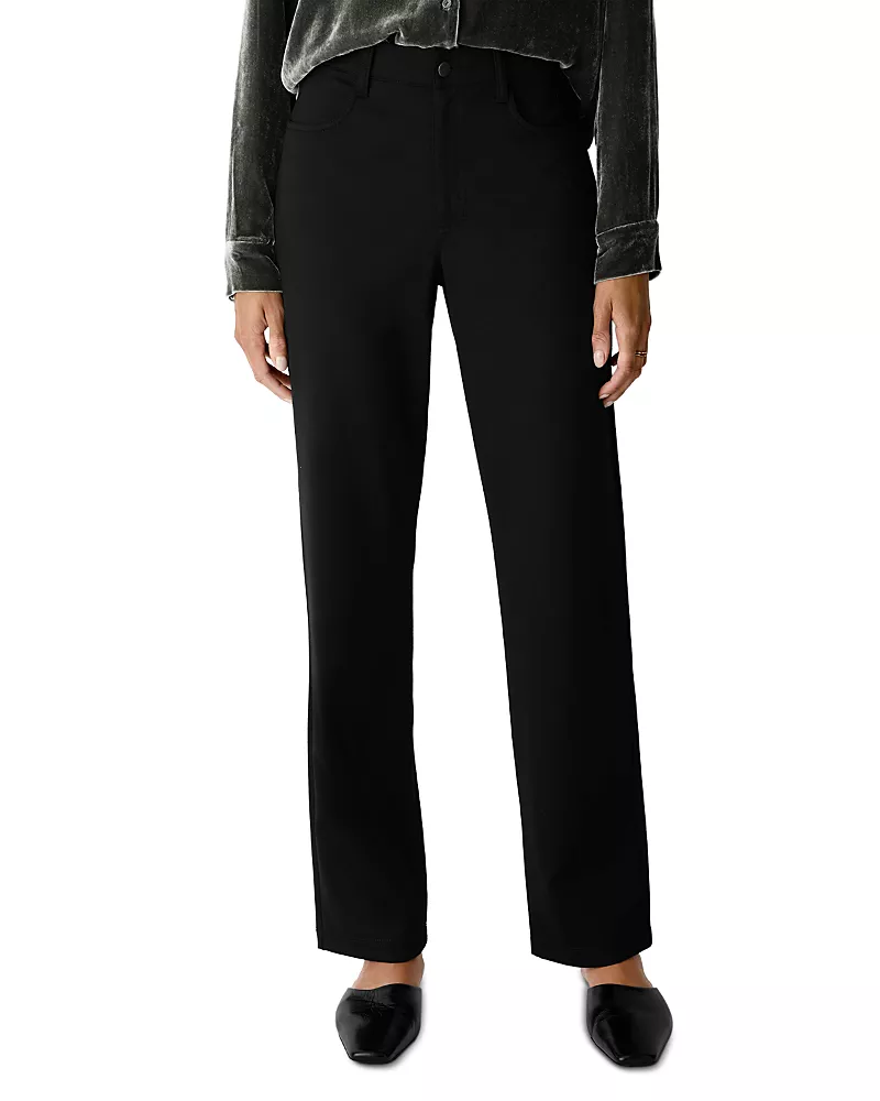Eileen Fisher Flex Ponte High Rise Straight Jeans