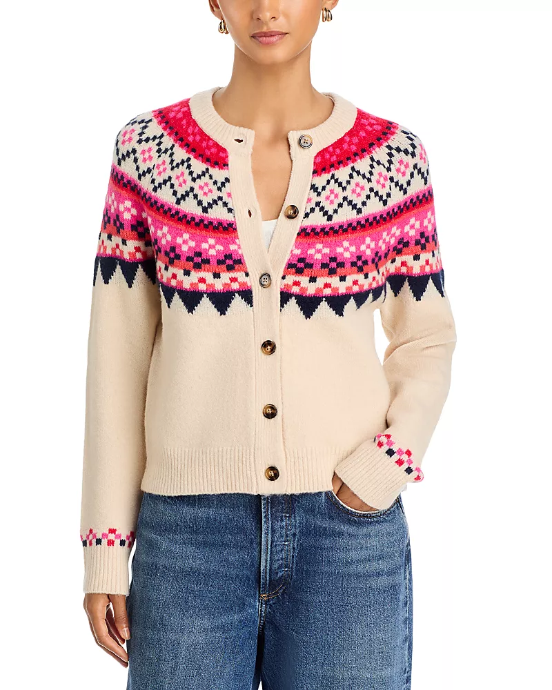 Single Thread Fair Isle Crewneck Cardigan