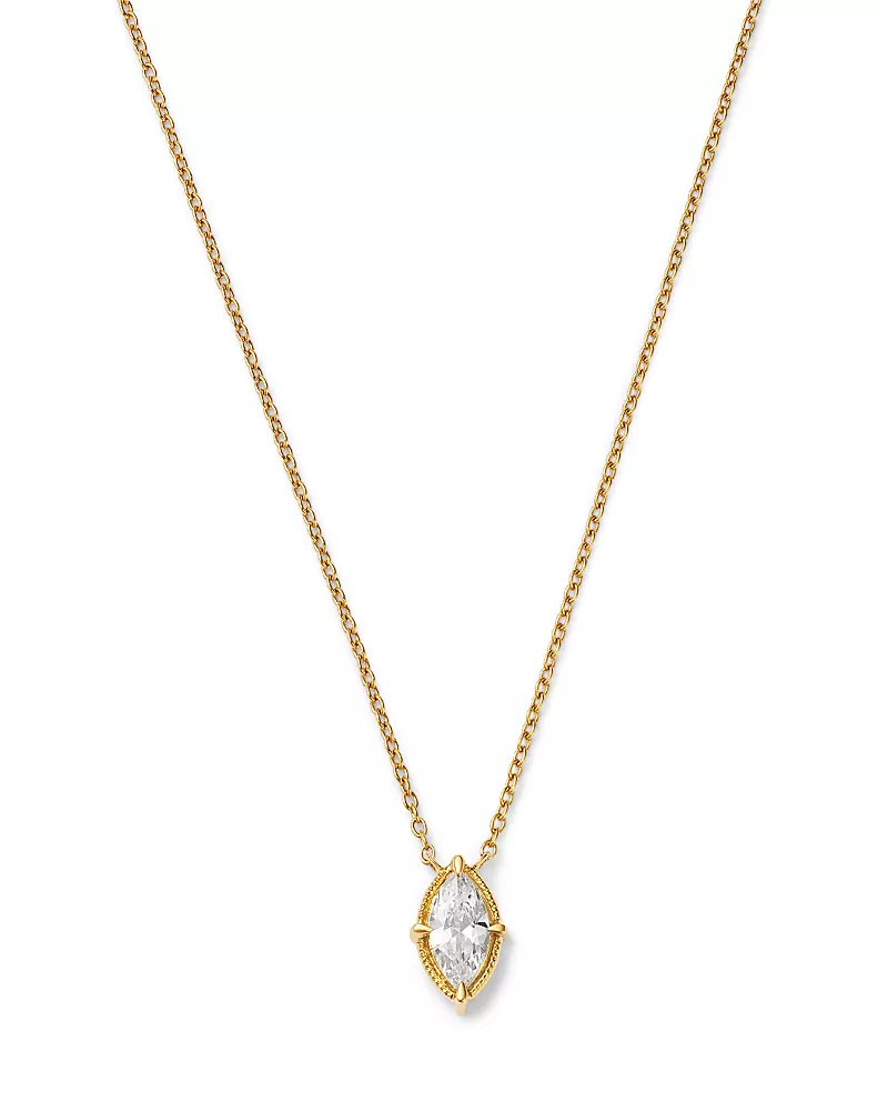 Bloomingdale's Fine Collection Diamond Solitaire Marquise Cut Pendant Necklace in 14K Yellow Gold, 0.33 tcw