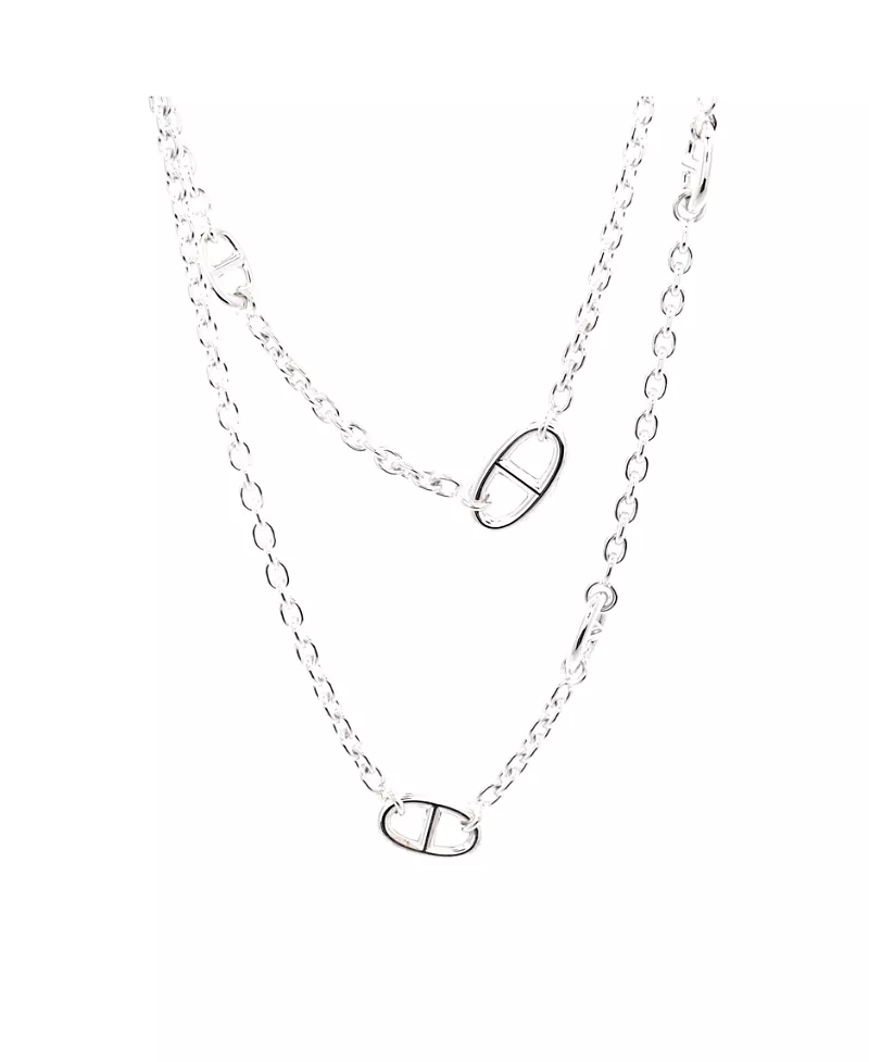 Pre-Owned HERMES 120 Farandole Long Necklace Sterling Silver, 47