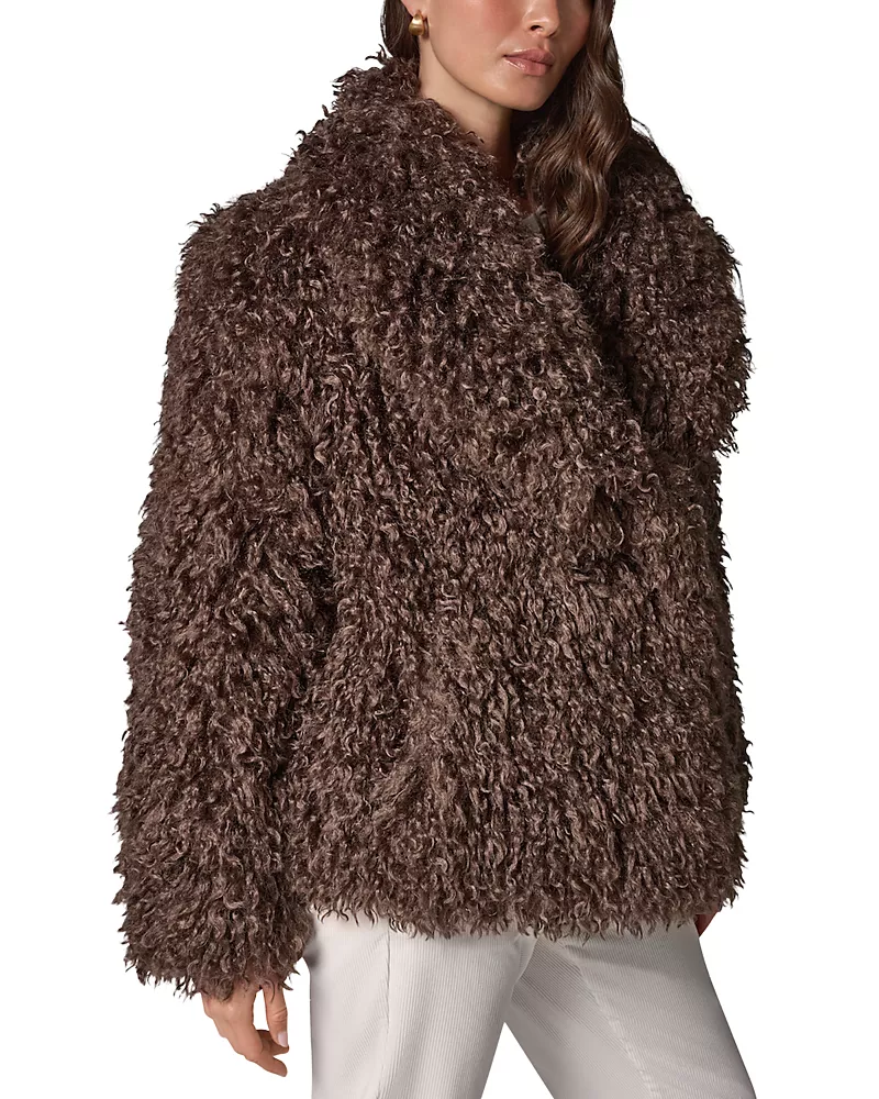 Donna Karan Weekend Faux Fur Shawl Collar Jacket