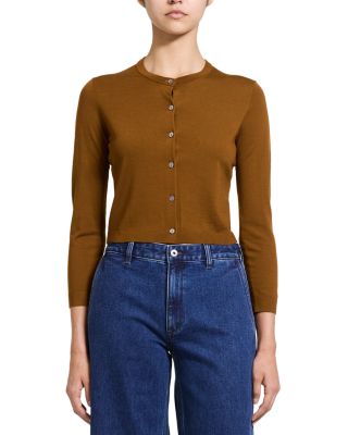 Regal Wool Crewneck Cardigan Sweater