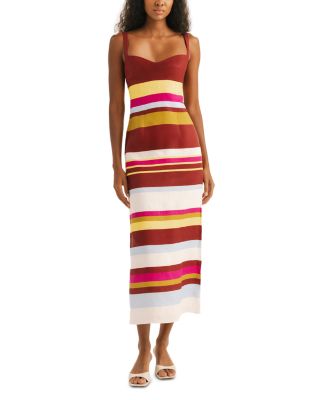Row Linen Midi Dress