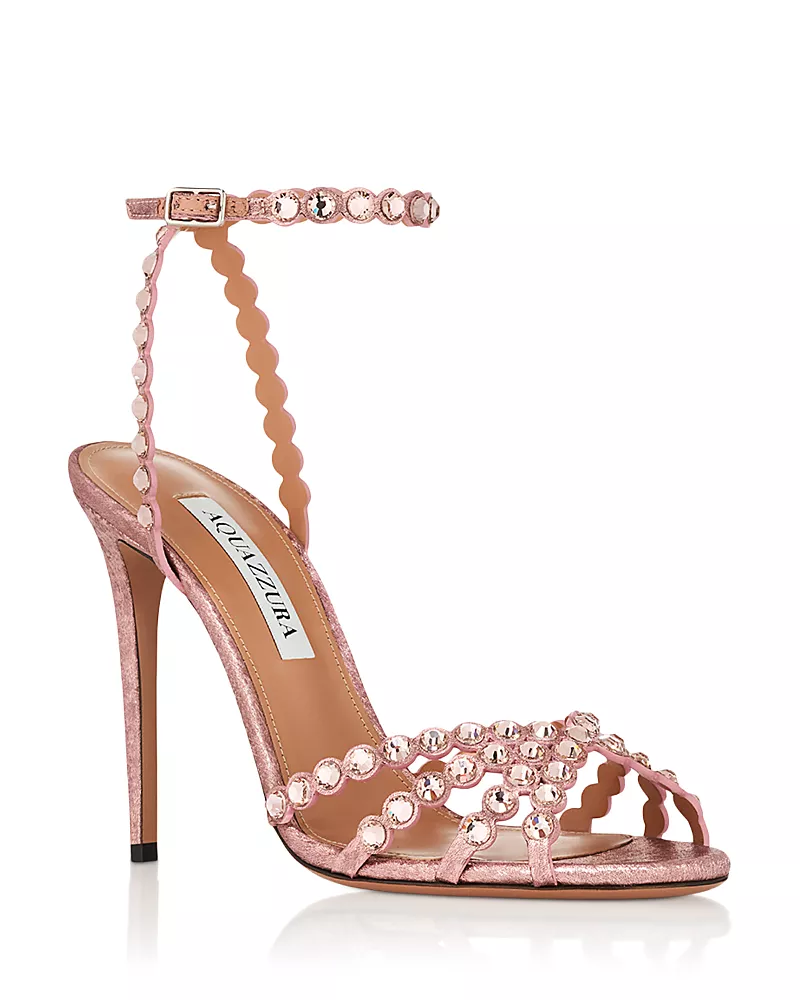 Aquazzura Women's Tequila Crystal Embellished Leather Sandals