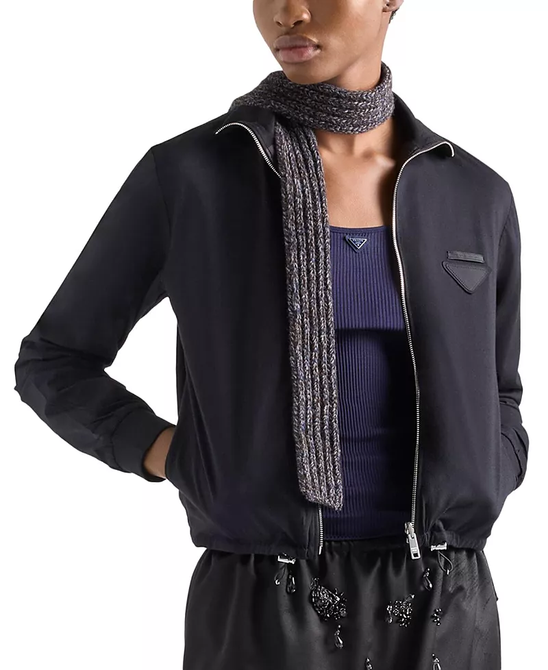 Prada Ribbed Knit Silk Tank Top