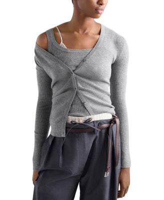  Ribbed Cashmere Cardigan