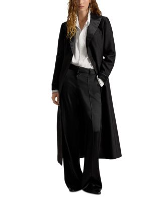 Wool & Silk Crepe Tuxedo Duster Coat