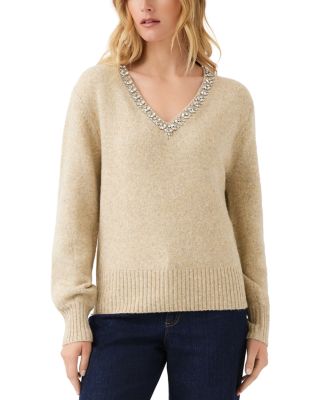 Embellished V Neck Sweater