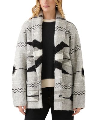 Jacquard Shawl Collar Cardigan