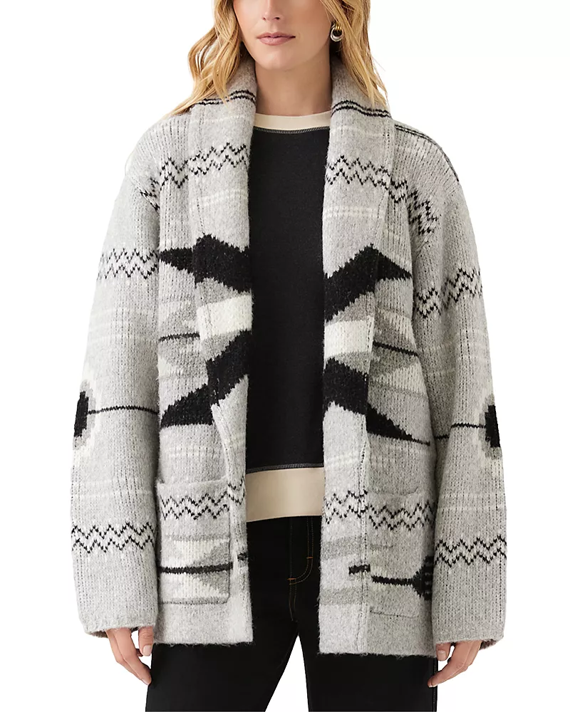 Karen Kane Jacquard Shawl Collar Cardigan