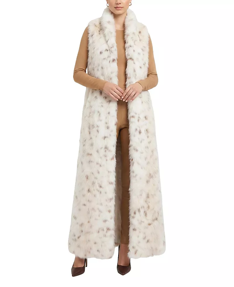 Lyla Grant Fur-Free Lynx Faux Fur Hooded Vest