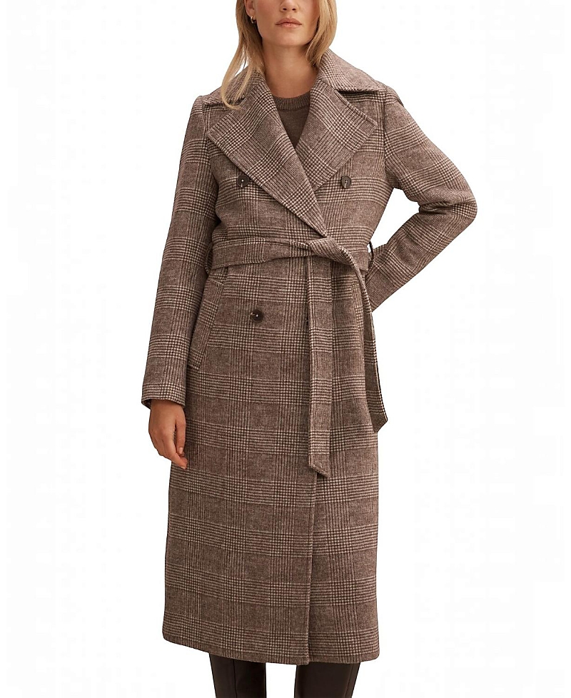 Ever New Women's Charlie Check Coat In Brown