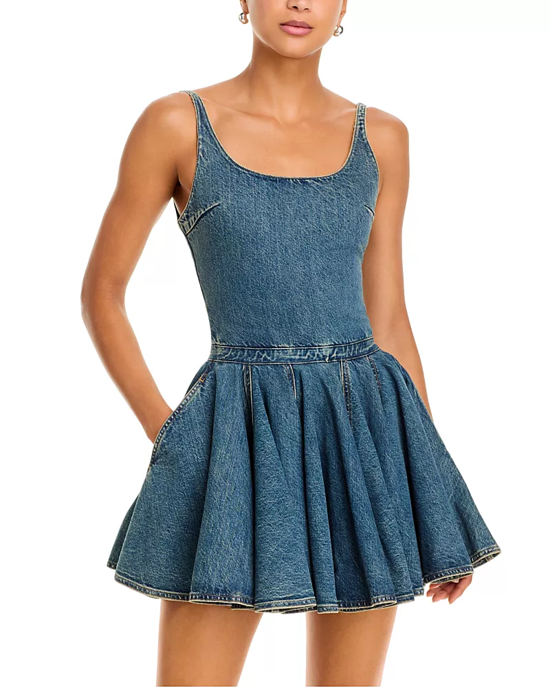Haikure Irina Denim Fit-and-Flare Mini Dress