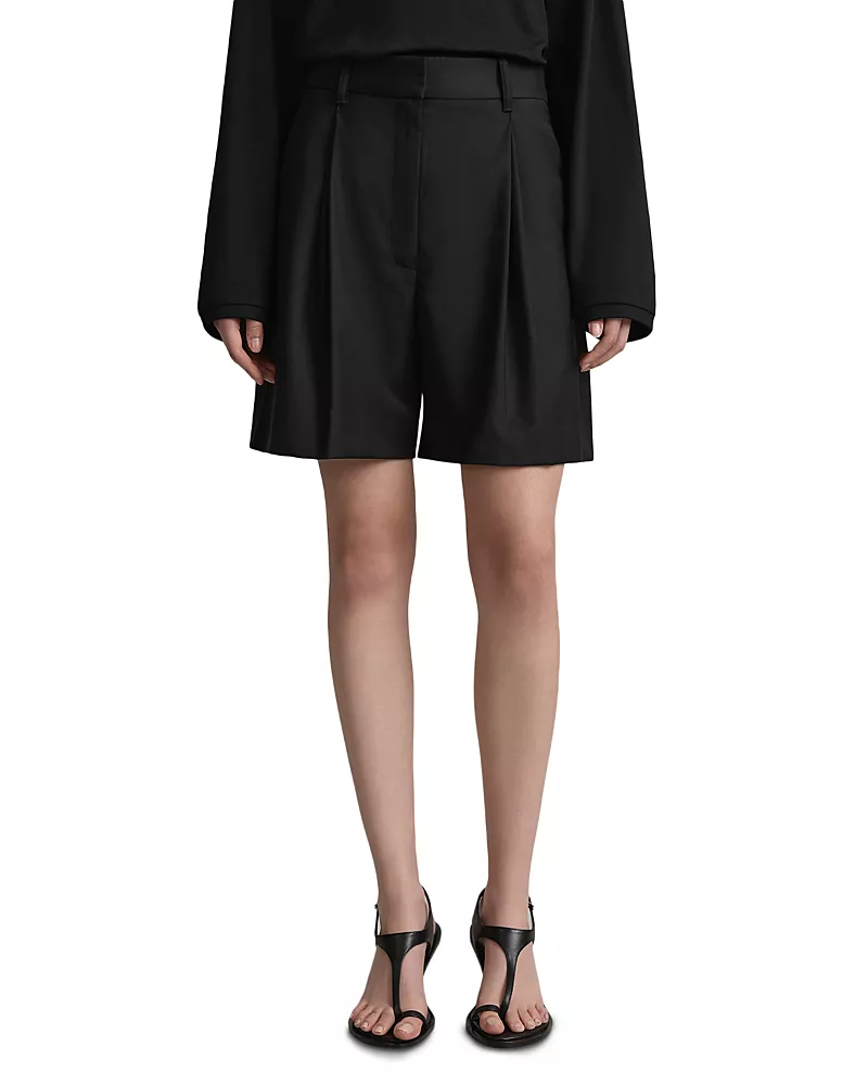 A. emery The Astor Wool Pleated Shorts
