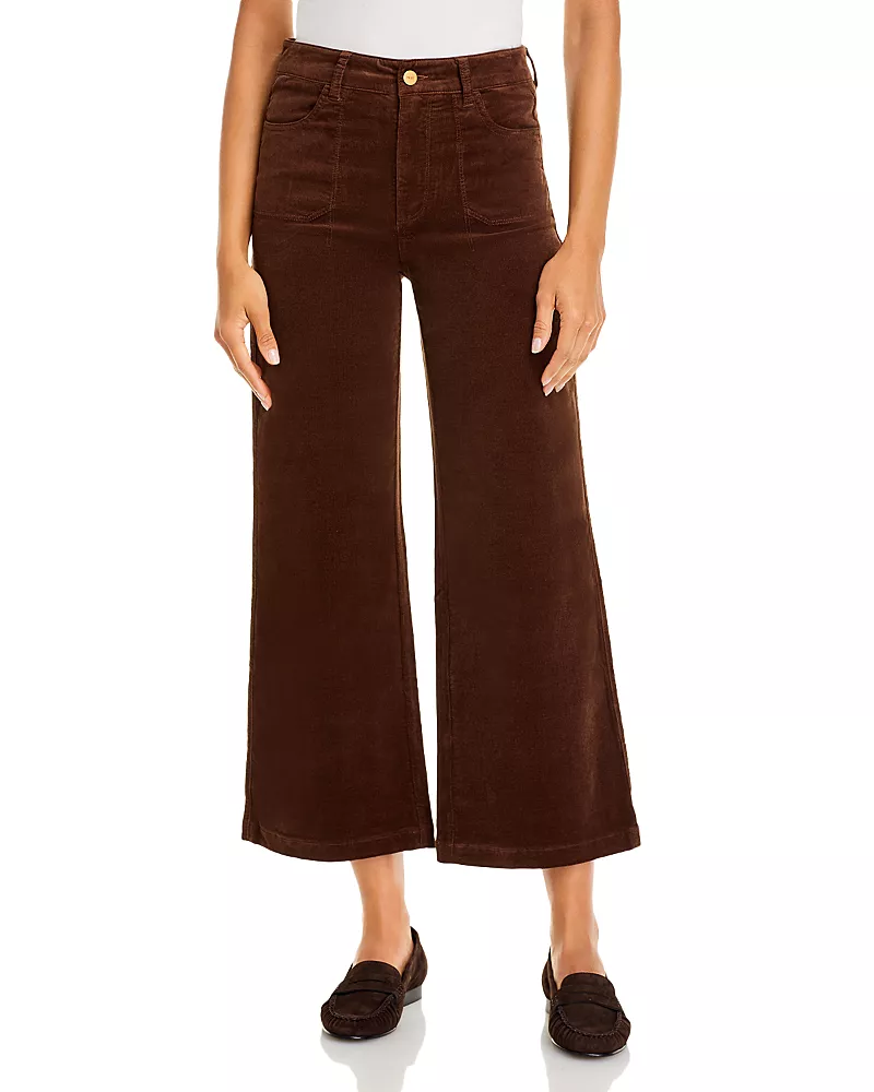 Paige Anessa Utility Corduroy High Rise Wide Leg Jeans in Hickory