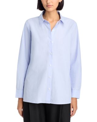 Striped Poplin Classic Collar Easy Shirt