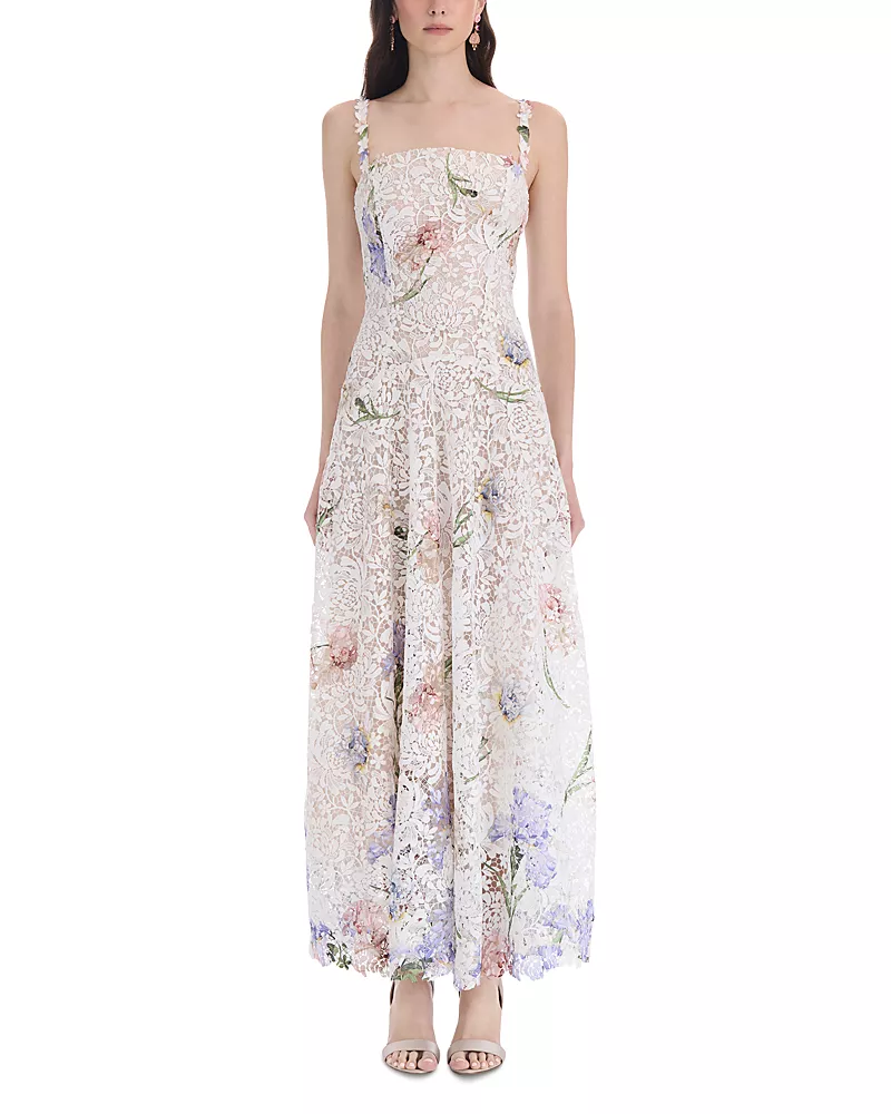 Oscar de la Renta Iris Square Lace Dress