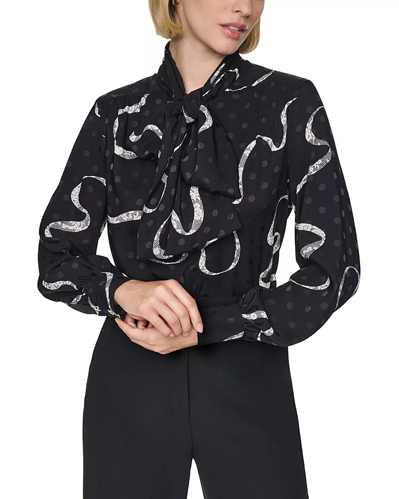 Sonia Rykiel Bow Tie Long Sleeve Blouse - Exclusive