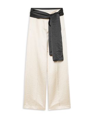 Duchesse Scarf Belt Textured Pants