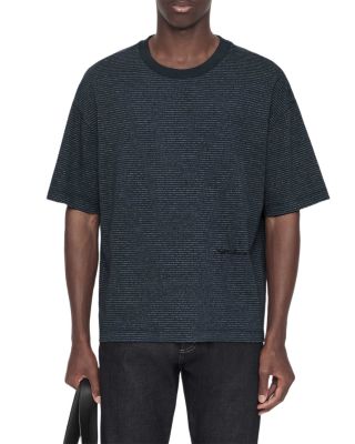 Axel Cotton Blend Relaxed Crewneck Stripe T-Shirt