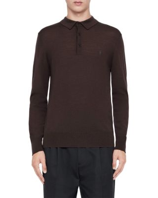 Mode Regular Fit Merino Wool Long Sleeve Polo Sweater