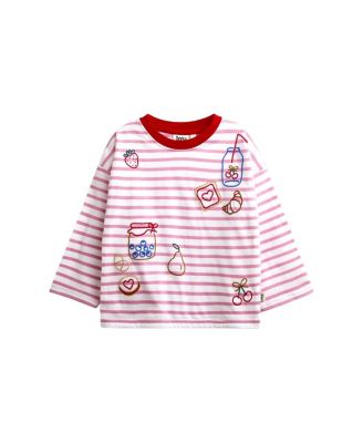 Girls' Crew Neck Long Sleeve Embroidered Top - Baby, Little Kid