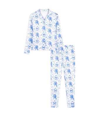  Girls' Posies Long Sleeve Tight Fitting Jersey Pajama Set - Little Kid, Big Kid